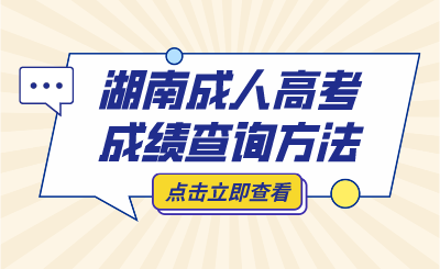 2024年湖南成人高考成績查詢方法